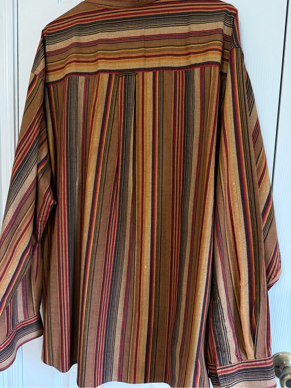 Woolrich Men’s 2XL Brown Southwest Stripe Button Front Shirt Outdoor Hiking - Picture 3 of 6